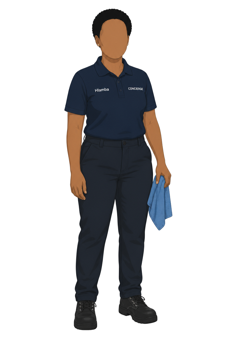 Dawn, Concierge, in Hlamba uniform